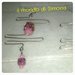 orecchini pendenti con lavorazione filo alluminio e perle di vetro rosa