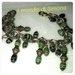 bracciale catena bronzo con pendenti di perline verdi 