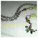 collana catena bronzo e  perle verdi 