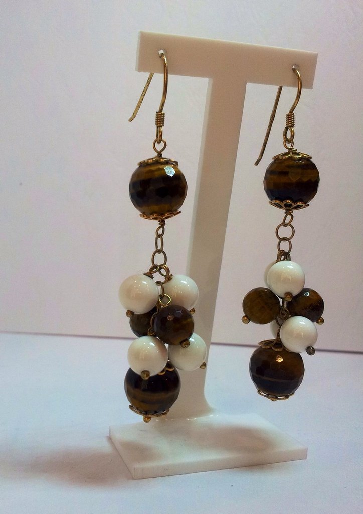 Les Poulettes Bijoux Orecchini In Argento 925 A Mandorla Con Madreperla – Eleganti, Colorati, In Cofanetto Regalo, Gioiello Artigianale Francese