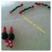 collana pendente con perle di vetro verdi e rosse