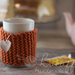 copri tazza - mug fatto a maglia con cuore - speciale San Valentino; BatuffoloHandmade