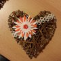 Cuore in Vimini, con fiore in feltro e pannolenci