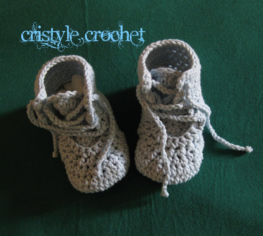 baby scarpe con lacci Crochet baby shoes baby boy Hand m