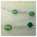 collana catena color argento e perle di vetro verde