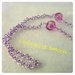 collana di catena viola con 5 perle di vetro rosa di grandi dimensioni