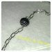 collana catenella a maglie piccole e perle di vetro nero/grigio