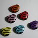 6 cuori colorati zebrati vari colori. 6 colored hearts to lines various colors.