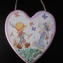 Cuore in legno decorato a decoupage