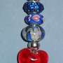 Collana con pendente a cuore e beads in vetro di Murano