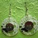  orecchini con BOTTONI trasparente/bianco/metallo  -  BUTTON earrings handmade - transparent / white / metal - wear my vintage collection