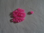 21 perle farfalle rosa in plastica