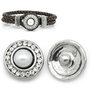 pulsante Bottone a clip perla con strass grigio  20 mm Dia adattabile a bracciale e altro