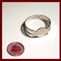 10x Base anello regolabile color argento scuro 16,7 mm.