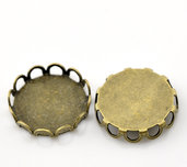 base cammeo, Cabochon , decorazione color bronzo adatto a cammeo di 15 mmscontato solo x poco
