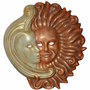 MASCHERA decorativa SOLE LUNA in ceramica, decorata a mano 24 cm