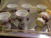 Tazzine caffè decorate in fimo cioccolato e oro 
