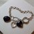 Bracciale in argento con charms in cristallo Swarovski e onice nera - cod. D17