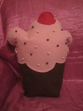 cuscino biscottoso - cupcake rosa al cioccolato