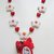 Ciondolo collana cammeo rosso hello kitty in fimo e cernit con margherite 