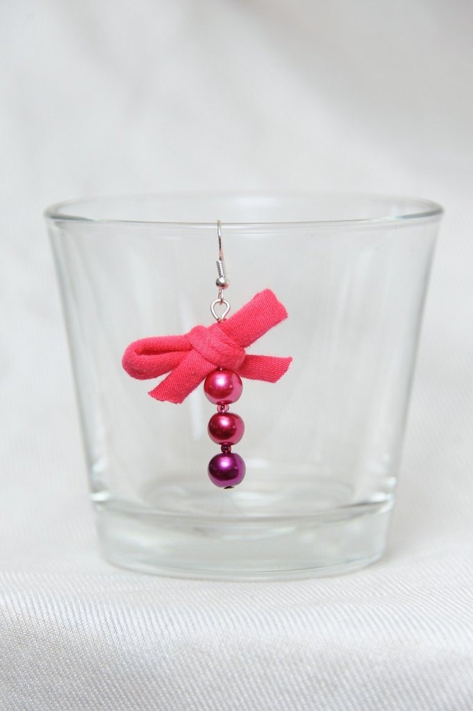 1 Paio Orecchini a Forma di Fiocco Perle, Rosa Orecchini Pendenti di Perle Alla Moda Orecchini a Perno con Fiocco Orecchini Pendenti di Perle Regali di Accessori per Gioielli per Donna