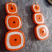 orecchini carta arancio quadrati