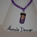collana color viola con ciondolo kokeshi Memole design 