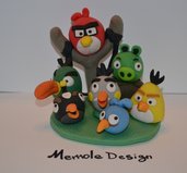 cake topper angry bird porcellana fredda memole design