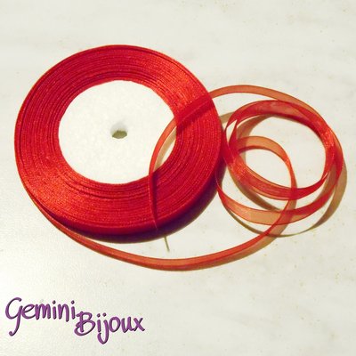 Lotto 1 mt. nastro organza 10mm rosso Lotto 1 mt. nastro organza 10mm rosso