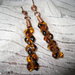 Copper earrings with amber pearls