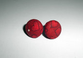 Orecchini a bottoncino in stoffa - Cuori - Pois - Stud Earrings - Button Earrings