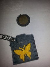 Portachiavi portamoneta o gettone x carrello della spesa farfalla farfallina