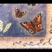 Dipinto ad acrilico (40x70)raffigurante una fata con una scia di farfalle incluso in cornice artigianale argentata con decorazioni a rilievo