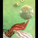 Dipinto ad acrilico (80x40)su tela spessa 4 cm raffigurante una fata e delle bolle a rilievo con cornice realizzata direttamente sulla tela