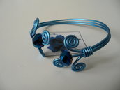 Bracciale Blu con Cristallo