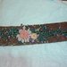 braccialetto peyote a fascia con applicazione in rilievo di fiori e foglie