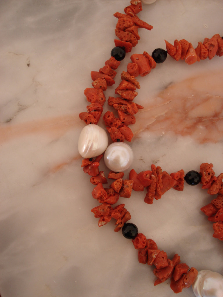 Collana in argento sterling con onice nero a strati