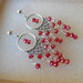 Orecchini pendenti chandelier fatti a mano con cristalli rossi, idea regalo.