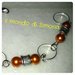 bracciale con perle color ambra e cerchi color argento