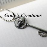 Collana DOWAY Halloween Con Ciondolo Serpente Scheletro: Placcata Oro/Argento, Gioiello In Metallo Per Donna. Accessorio Da Festa Unico.