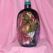 bottiglia  colorata decorata con fiori