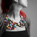collar jewel with colored bottons