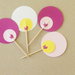 10 Cupcake-Topper personalizzabili: stuzzicadenti 'Nascita' sul rosa diversi tra loro