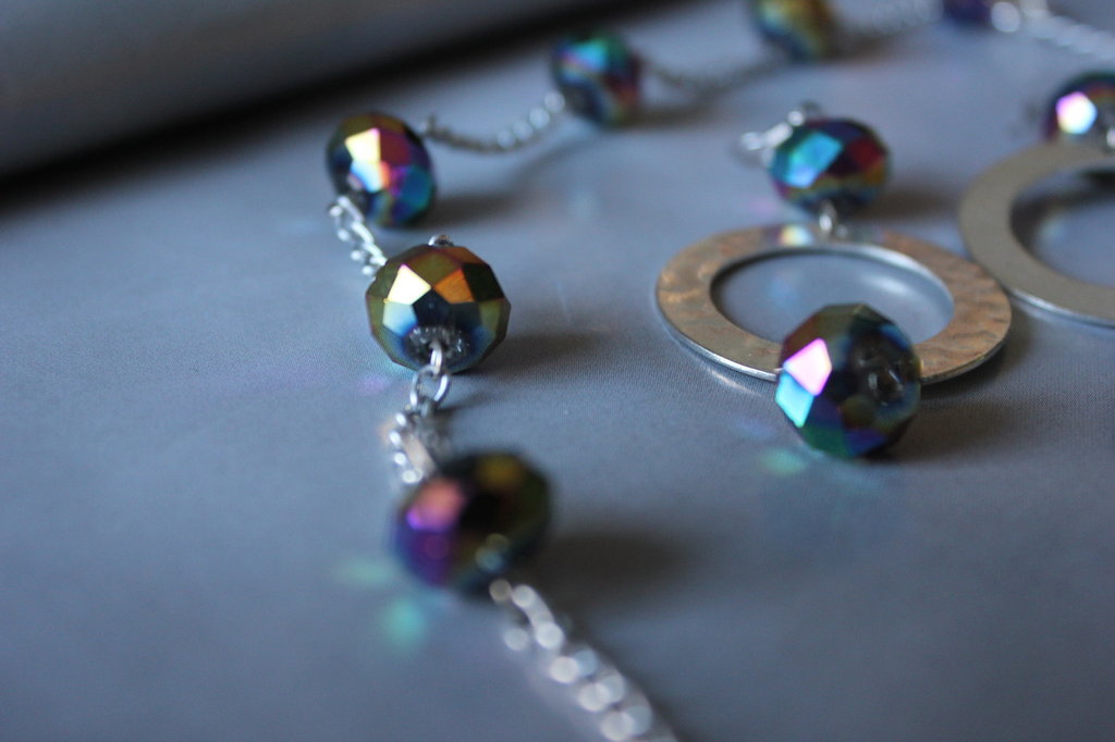 Collana Girocollo Multiuso Con Perline Di Cristallo Nero O Bracciale Avvolgente Con Cristalli. Collana O Bracciale Scintillante E Glamour. - Italia - Foto 12