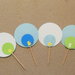 20 Cupcake-Topper personalizzabili: stuzzicadenti 'Nascita' sui toni dell'azzurro diversi tra loro