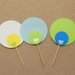 10 Cupcake-Topper personalizzabili: stuzzicadenti 'Nascita' sui toni dell'azzurro diversi tra loro