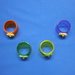 4 portatovaglioli colorati con yo-yo