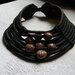 Collana in seta 9 fili e ceramica Raku 