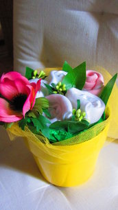 *bouquet regalo nascita bimba "Bocciolino Limone piccolo"