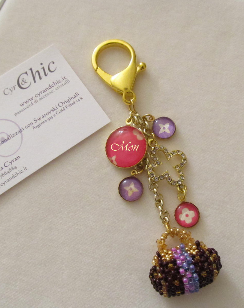 QTMY Charm Per Borsa Con Nappe E Pompon - Portachiavi Boho Fatto A Mano, 20 Cm, Colorato - 3